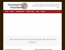 Tablet Screenshot of cincinnatipetfoodpantry.org